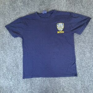 Vtg 2006 NYPD T Shirt Mens Navy Officially Licensed Police Dept Embroidered READ
